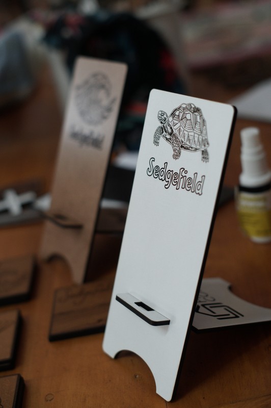 Engraved Wooden Phone Stands